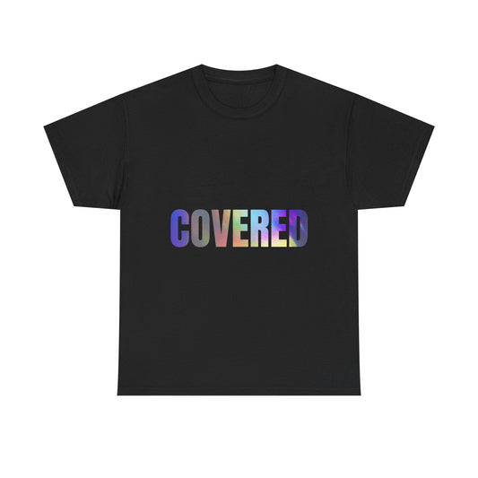 Covered Rainbow Text T‑Shirt — Inspirational Graphic Tee